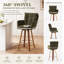 Swivel Upholstered Counter Stool with Solid Wood Frame-455983324