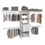 Plego 69"W  118"W Drawers Closet System, Five Shelves, Four Hanging Rods, Three Drawers White-169450502