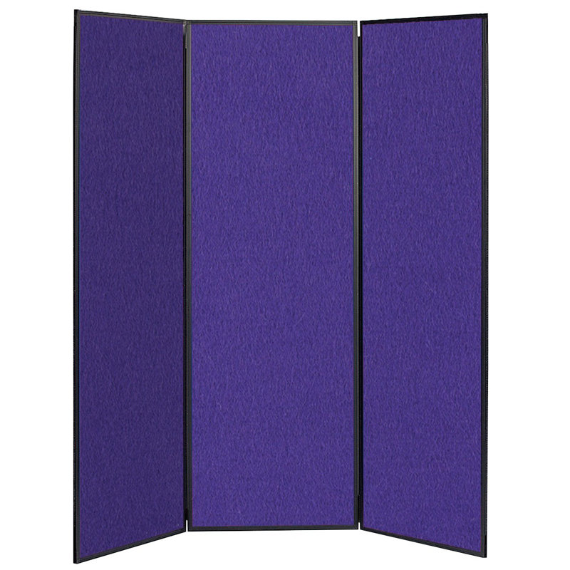  Light Free-Standing Bulletin Board 180cm H x 180cm W, Black, Purple