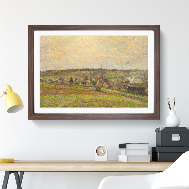 French Countryside by Camille Pissarro - Picture Frame Painting, 36cm H x 48cm W x 2cm D, Walnut Framed