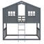 Lit superposé à échelle en gris - lit simple en bois massif pour la taille de la pièce avec bois, choix pratique pour la chambre à coucher-744619261