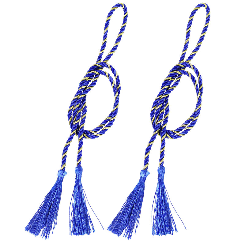 Embrasses de rideaux en corde de polyester Amirrah, Bleu