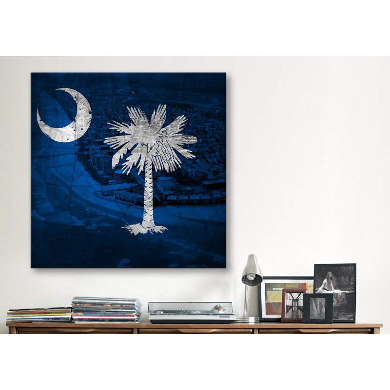 "flags south caroline myrtle beach" , impression sur toile tendue, H 37 po x l 37 po x P 1,5 po