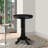 Ava 42 Inch Wood Pub Bar Table, Molded Trim, Carved Pedestal, Black-1309883628