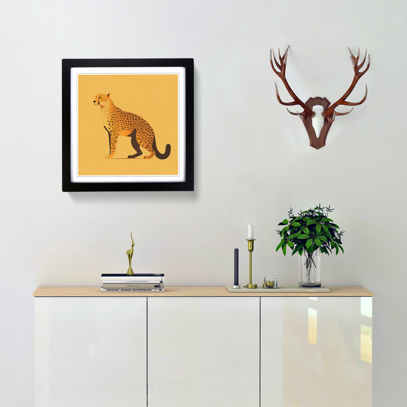 Cheetah Minimalism - Framed Print, Black