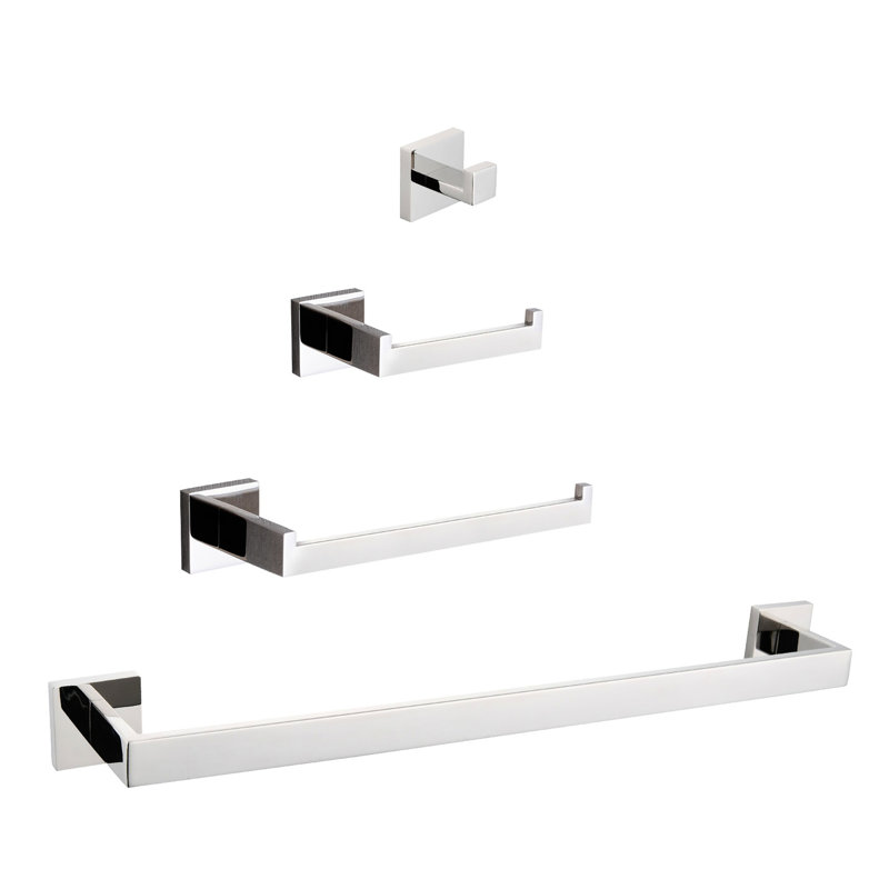 4 Bathroom Hardware Assortment - 304 , Rust- Stability. Versatile Use In Multiple Rooms. Modern Design, Scratch-. Easy Mount With Included Steel, Longevity. For Appeal, Tarnish-. Installation