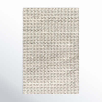 Auria Chevron Handmade Flatweave Wool/Polyester Area Rug in Light Silver/Pewter