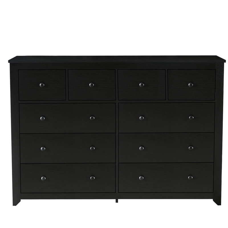 Commode moderne à 10 tiroirs pour la chambre à coucher - Commode large avec rangement spacieux, robuste et sécuritaire, Noir