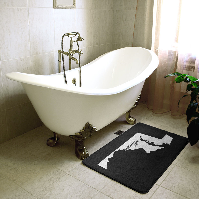 Tapis de salle de bain baltimore maryland, l 21 po x L 34 po, Noir