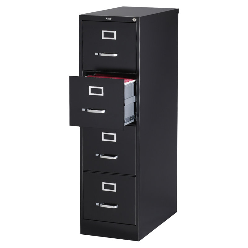15'' Wide 4 -Drawer Steel File Cabinet, Black