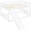 Lit double superposé blanc avec glissade robuste et polyvalente - Maximisez l'espace de votre chambre à coucher