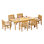 6 Seats 7 Pcs Grade-A Teak Wood Dining Set: 83" Rectangle Table And 6 Devon Arm Chairs #11DV1806