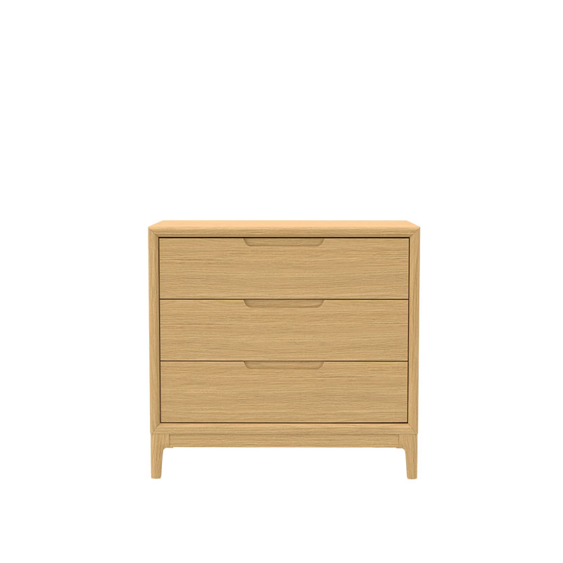 Commode 3 tiroirs Rise, Chêne clair
