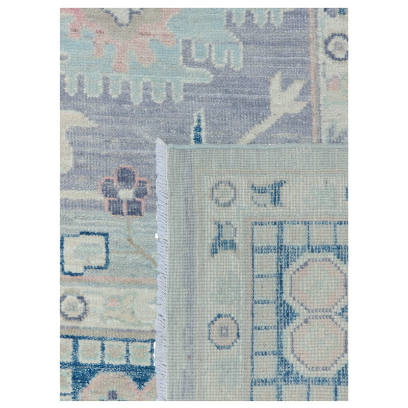 Pacific Ushak Wool Weft 9x12 Grey / Blue Transitional Hand Knotted Rug