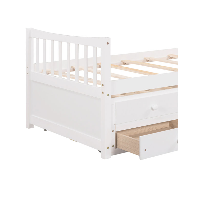 Lit plateforme avec rangement Gelen, Blanc