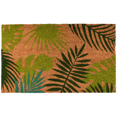 Coir Doormat Tropical Leaf
