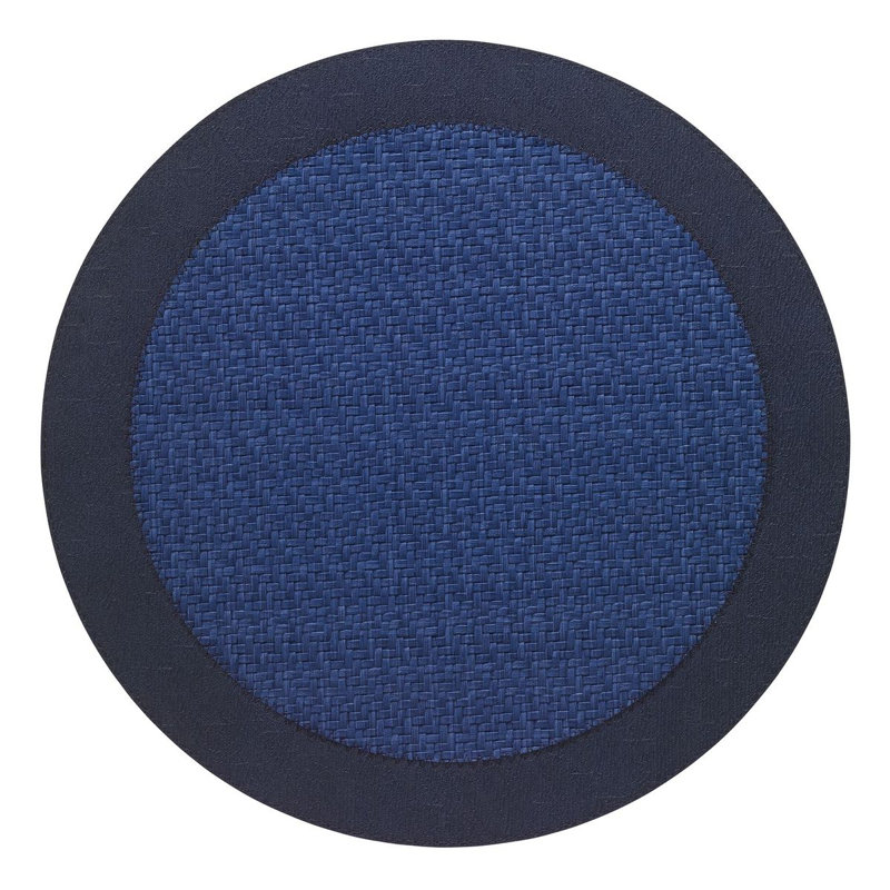 Halo Vinyl Round Placemat, Navy/Delft