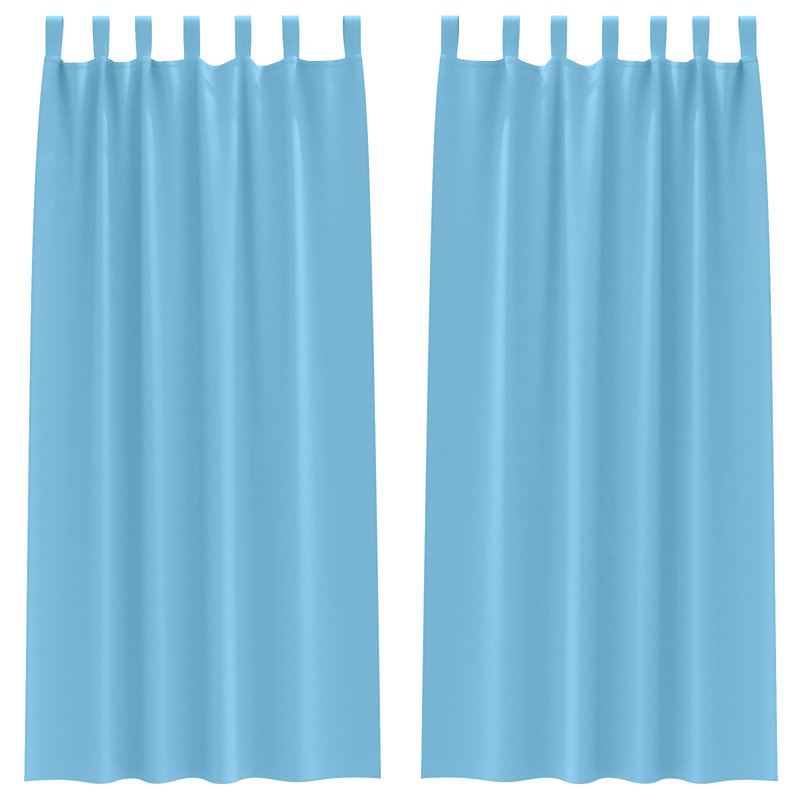 Curtains With Curtains 2 Pcs Polyester, Light Blue, 140cm Width x 225cm Drop
