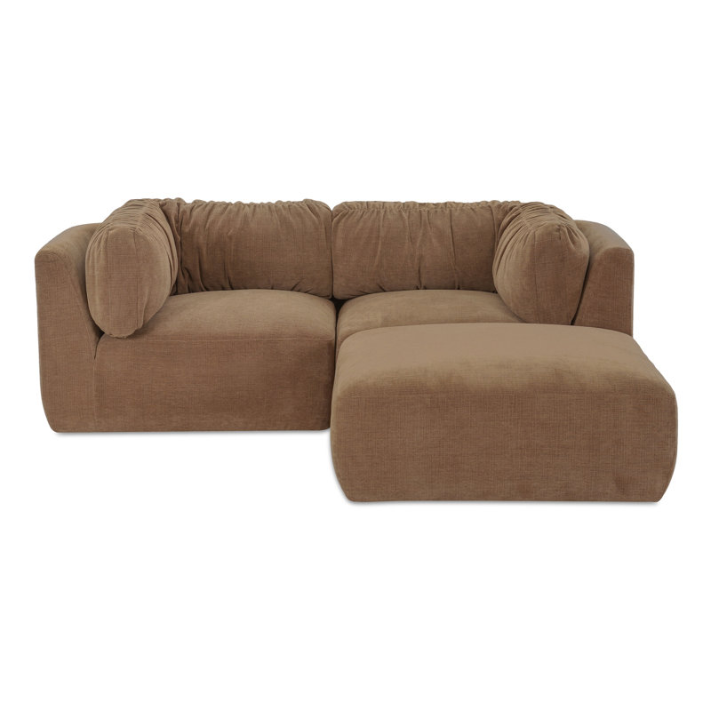 Matina Nook Modular Sectional Oatmeal, Toffee Performance Chenille