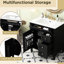 Meuble-lavabo moderne de 30 po avec lavabo supérieur, 3 tiroirs, organisateur de porte d'armoire, poignées texturées et pieds romains exquis pour un rangement spacieux