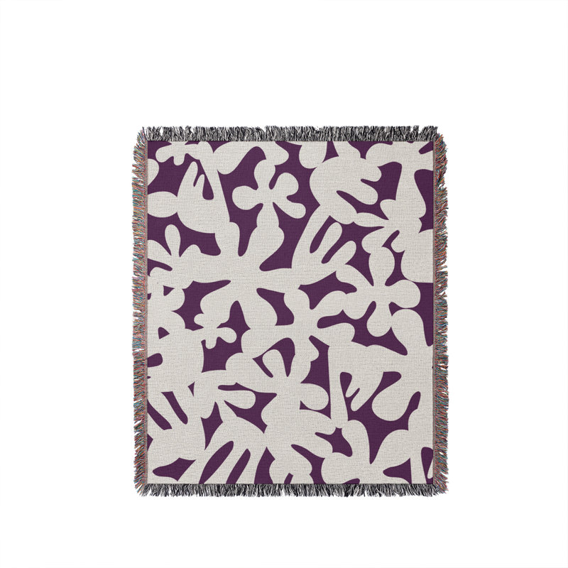Jeté en coton Sheri, 60 po x 80 po, Mauve