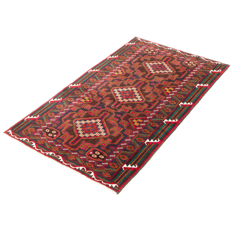 Tapis brun foncé Teimani 3 pi 8 po x 6 pi 11 po