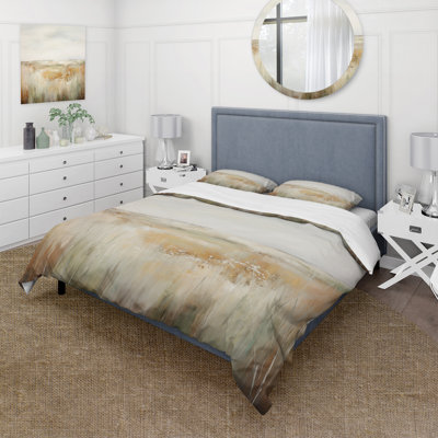 Ensemble de housse de couette en microfibre / polyester Meadow Grasslands Minimalisme II