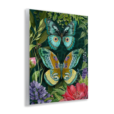 Wild Garden Motif Butterflies Wall Plaque, design by Nicole Tamarin
