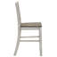 Chaises de salle à manger à hauteur de comptoir en bois massif de 2, blanc antique et brun cendré, dossier à lattes pour chaises, bois, dossier, éblouissant rustique