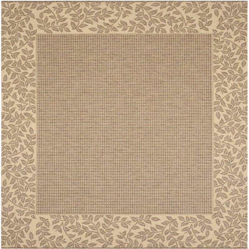 Herefordshire Performance Floral Indoor/Outdoor Area Rug, Square 6'7"