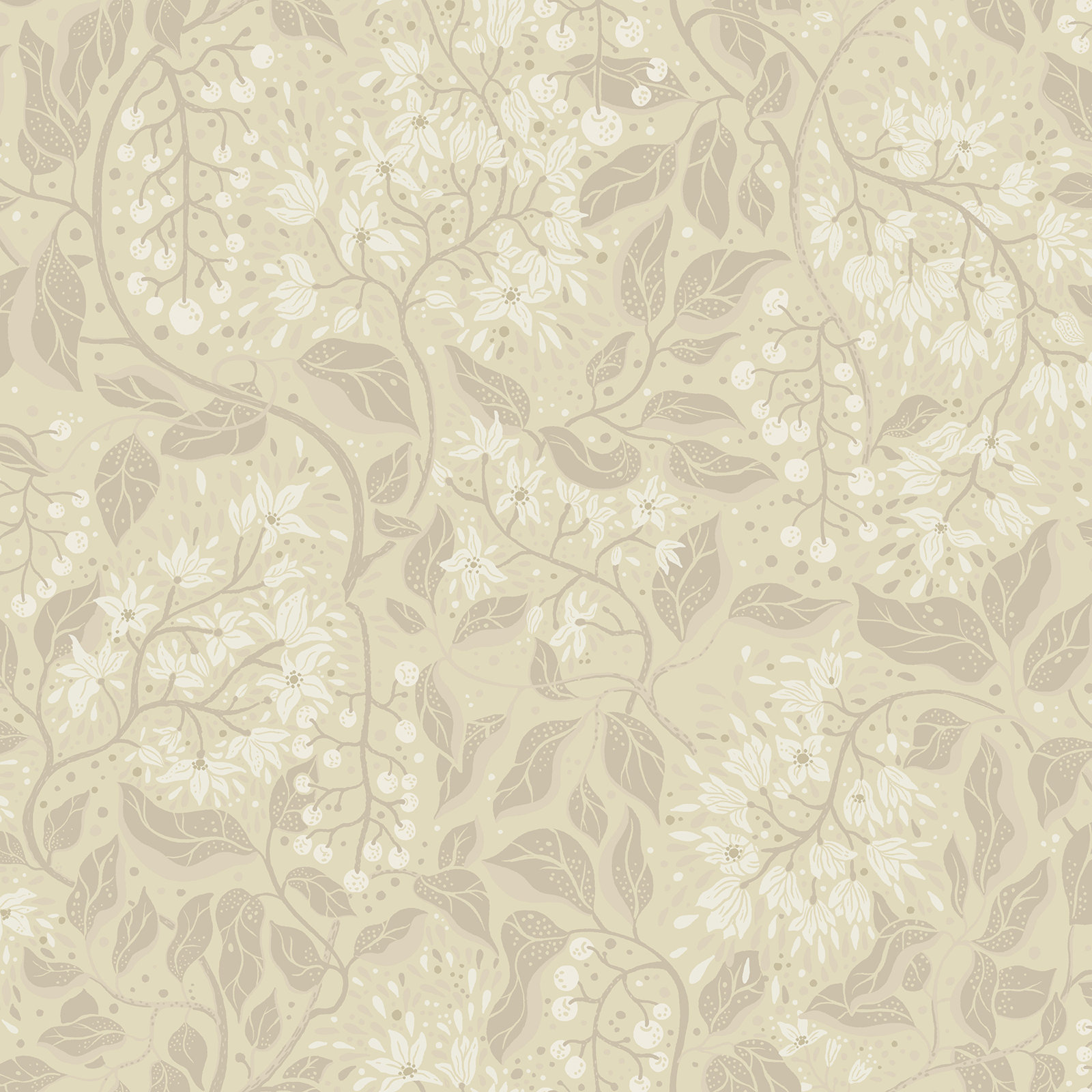 Beachworth Floral Wallpaper, Wheat