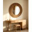 Miroir circulaire en corde de chanvre tissé à la main 24 pouces - Décoration murale décorative pour le salon, la salle de bain et la chambre à coucher | Style bohème naturel
