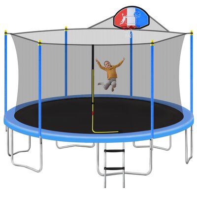 Merax 15' Round Fitness Backyard Trampoline with Safety Enclosure -  Livego, YC00014