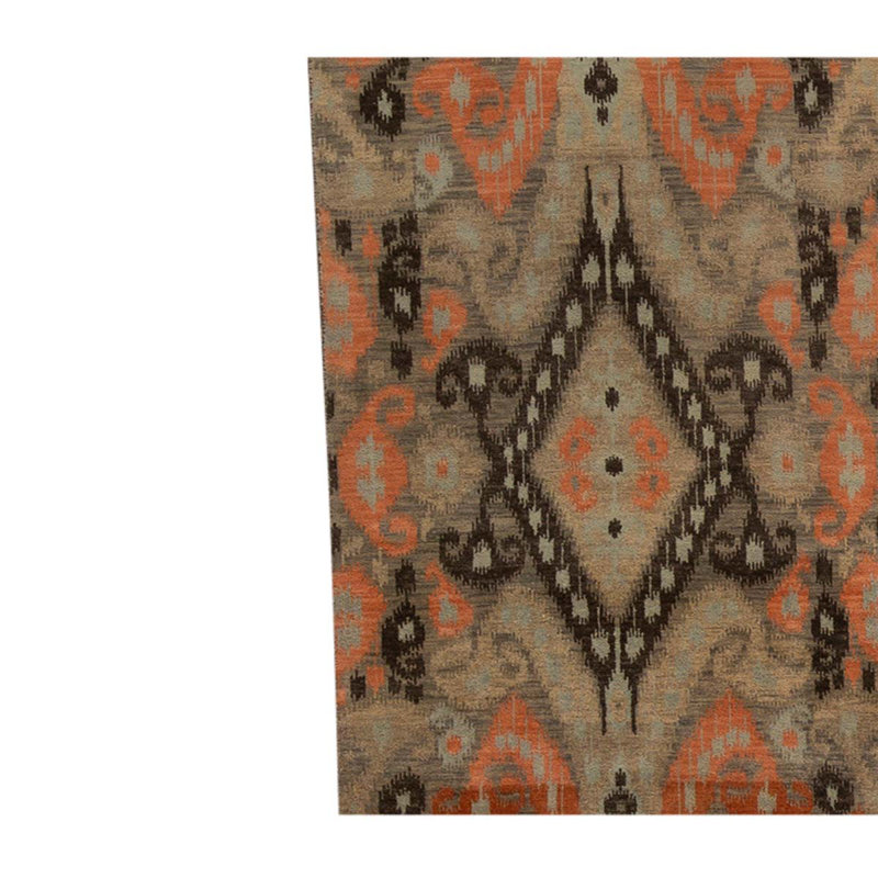 Ikat Area Rug in Brown/Orange/Dark