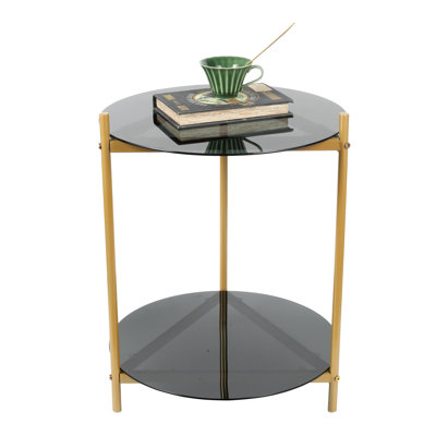 Table de bout haute en verre Elsemarie