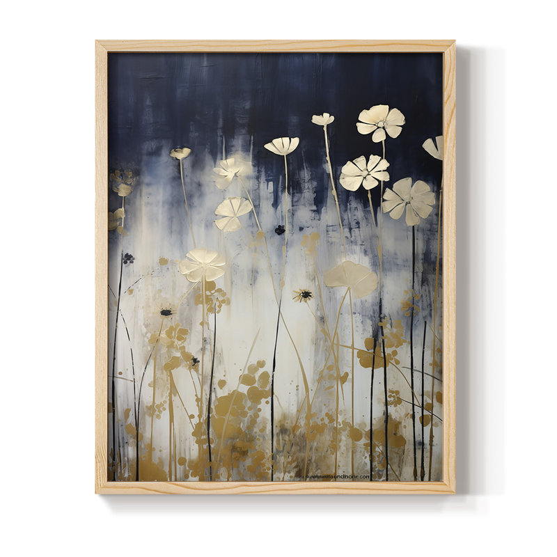 Reproduction encadrée FLORAL Series CECXCV - bois massif, H 21 po x l 17 po