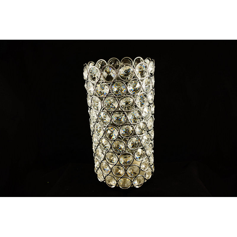 Votive en métal cristal, H 8,25 po x l 4,25 po x P 4,25 po
