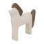 Figurine décorative cheval - sculpture moderne en poterie et bois de manguier fabriquée avec Ecomix et décor en bois naturel pour une table élégante ou une étagère-285477508