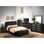 Lit double contemporain noir élégant - 48 po de hauteur x 57 po de largeur et 83 po de profondeur, pour une utilisation quotidienne, noir élégant, design minimaliste, assemblage requis avec une structure de style moderne 48h 57 'x 83', tous les jours