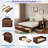 Multifunctional Daybed With Storage Drawer, Open Compartments And Hydraulic Side Table-425521173-425521262