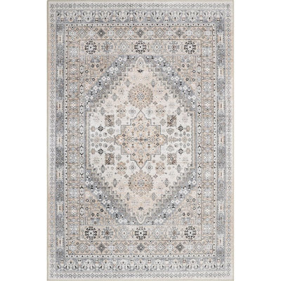 Medallion Non Slip Washable Rug(Beige)