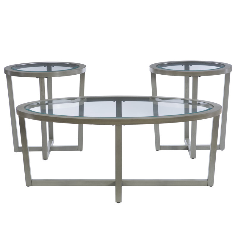 Ensemble de tables basses 3 pièces Athenia, gris