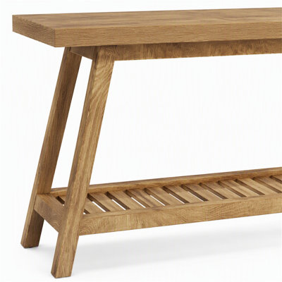Farmhouse Console Table, 70.9" Entryway Table 2-Tier Sofa Table