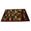 Tapis géométrique brun en laine noué à la main 3 pi 3 po x 4 pi 10 po Rushsifornania