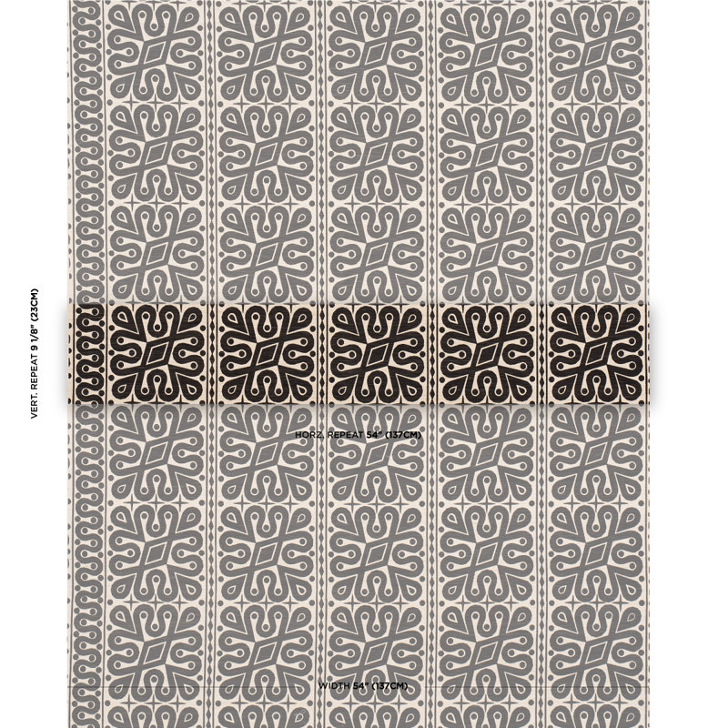 Tissu en soie Celerie Kemble Borneo, Noir