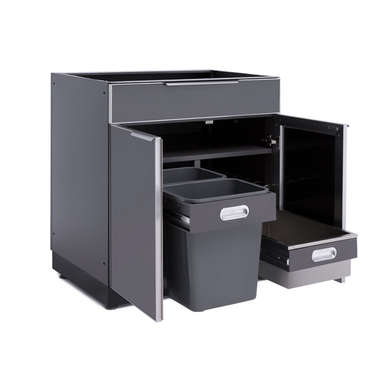 Armoire de bar d'extérieur classique en aluminium gris ardoise 32 po