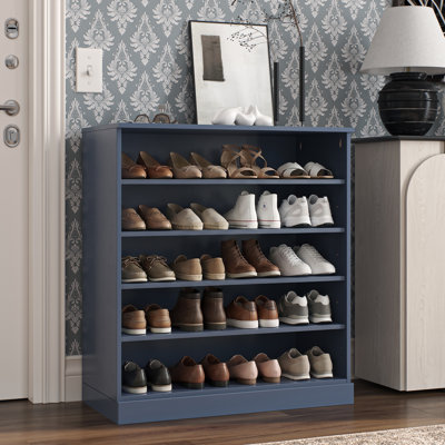 Armoire de rangement à chaussures 100% en bois massif avec tablettes réglables, organisateur de vestibule empilable et peu encombrant, l 32 po x H 35,75 po