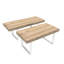 Table de salle à manger extensible pour 6 à 10 personnes, avec une base longue en bois à haute température, une surface et des lignes transparentes
