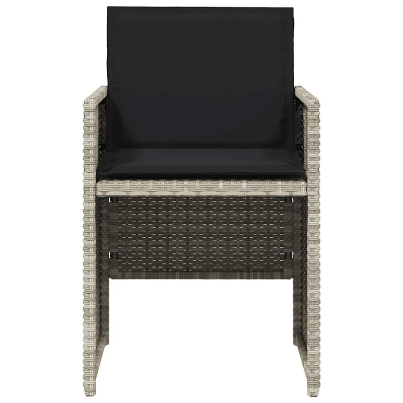 Outdoor Patio Dining Armchair with Cushion, Black Cushion/Grey Frame