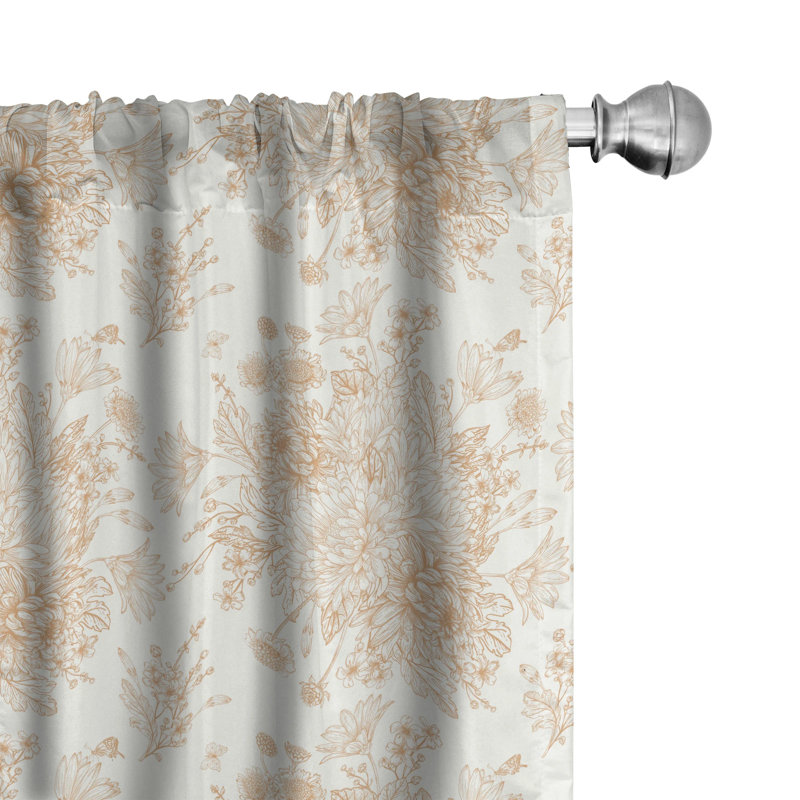 Floral Semi-Sheer Rod Pocket Sliding Panel, 28" x 63"